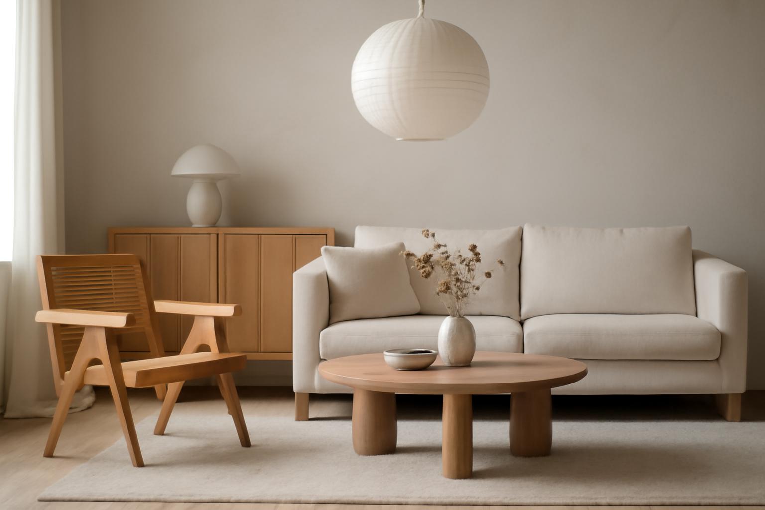 Salon w stylu Japandi – cechy i kluczowe elementy