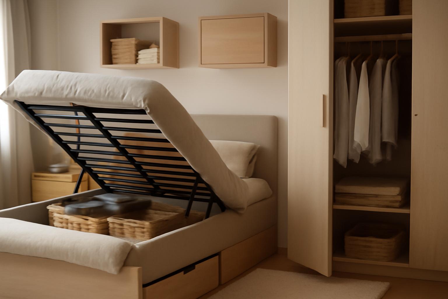 Sprytne przechowywanie w sypialni: łóżko, szafa, schowki